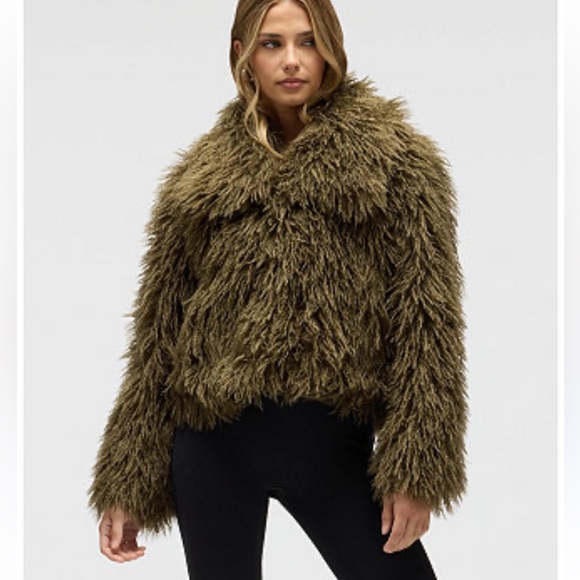 Anthropologie Jackets & Blazers - Anthropologie Dark Brown NVLT CROP
FRINGE FAUX FUR COAT sz XS